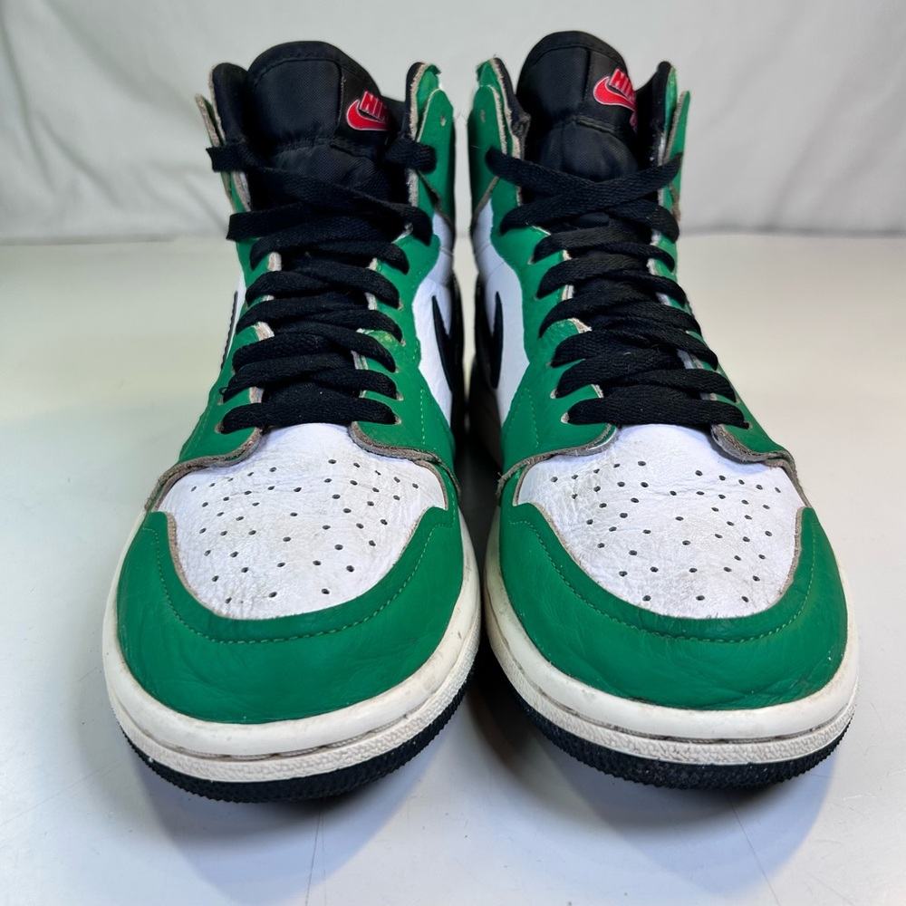 Nike Air Jordan Women’s Green and White Leather High Tops. Size 7.5 - Picture 12 of 16